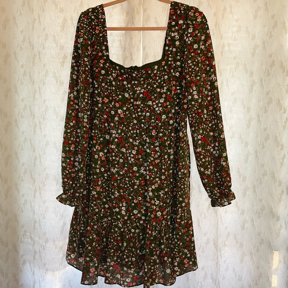 BCBG Paris Square Neck Babydoll Dress